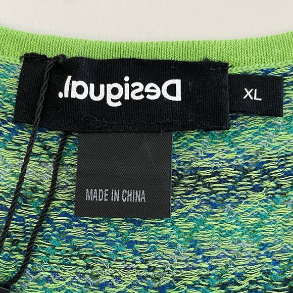 Desigual Knit Slvless Cotton Viscose Abstract Print Tank Top Multi Color M/L - Picture 8 of 11